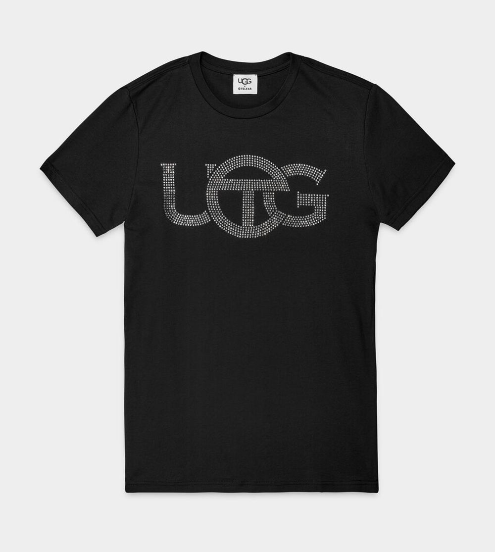 Ugg T-Shirt Canada - Ugg Men's X Telfar Crystal Logo Black